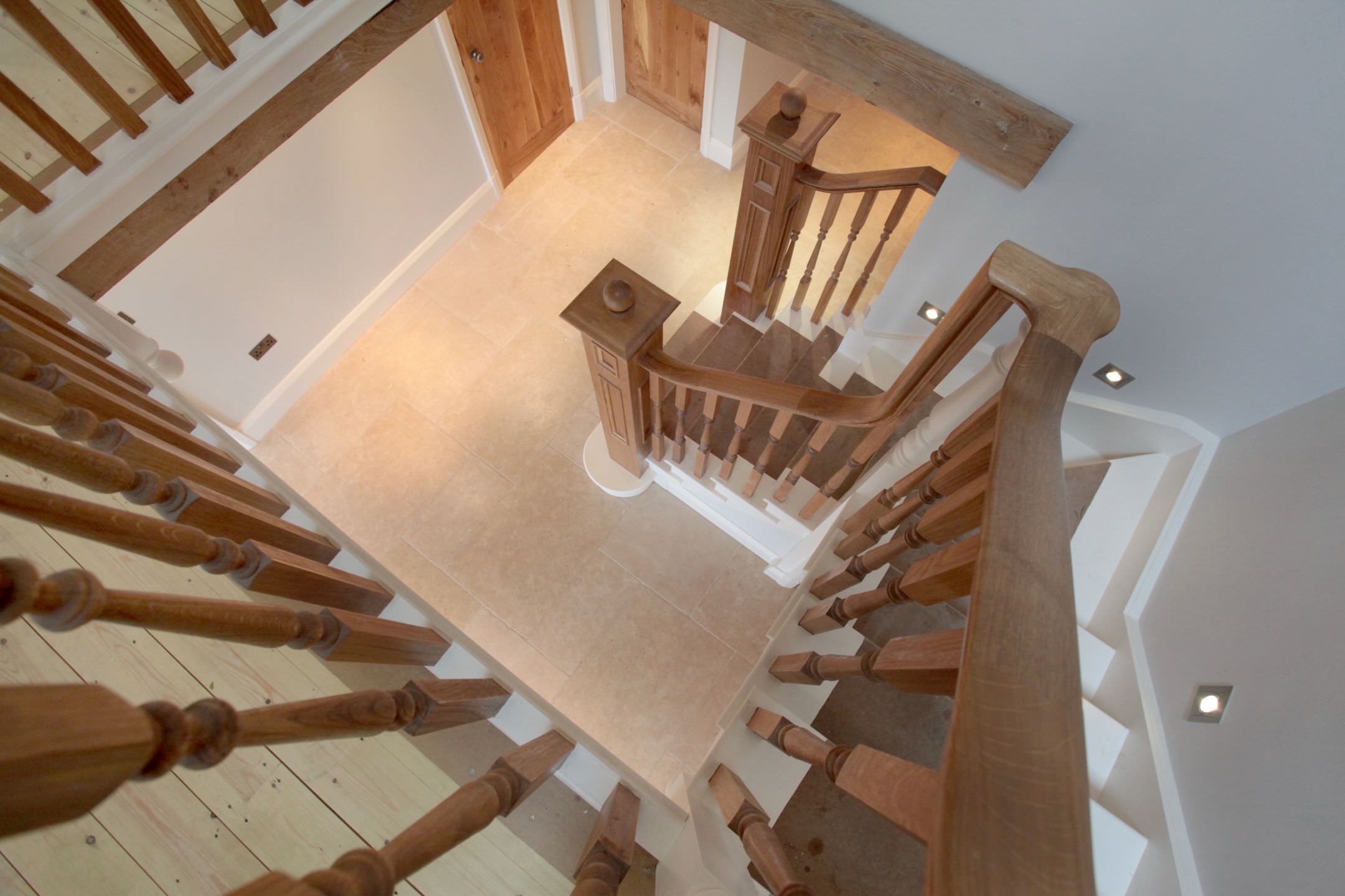 beautiful detailed oak stair feature